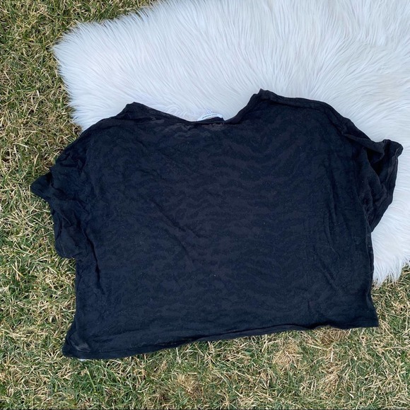 Good American black Zebra Burnout crop shirt 4XL GA size 7 - Picture 6 of 7